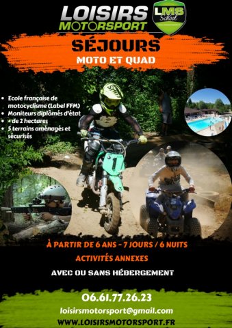 Colonie de vacances motocross et quad été 2020 proche de Lyon